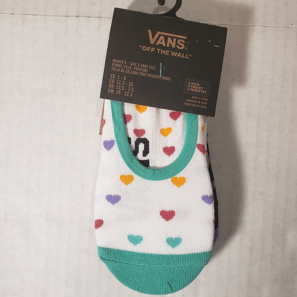 NWT Women's Vans Rainbow 💕 Canoodle 3 Pack Socks - Picture 3 of 5